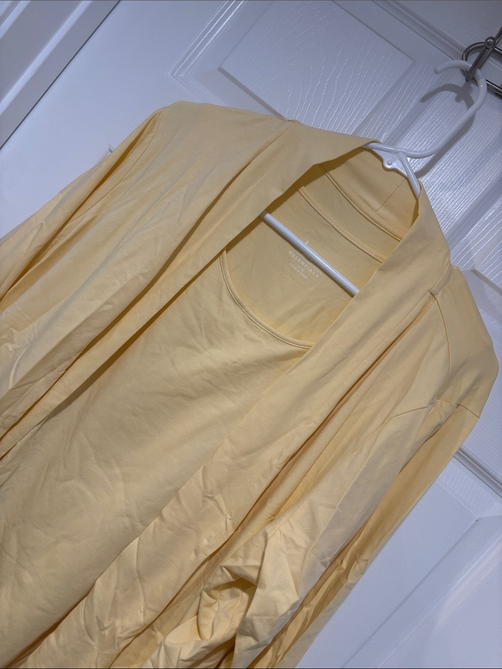 DENIM & CO New 2-piece Butter Yellow Open Front Cardigan and Tank Shell